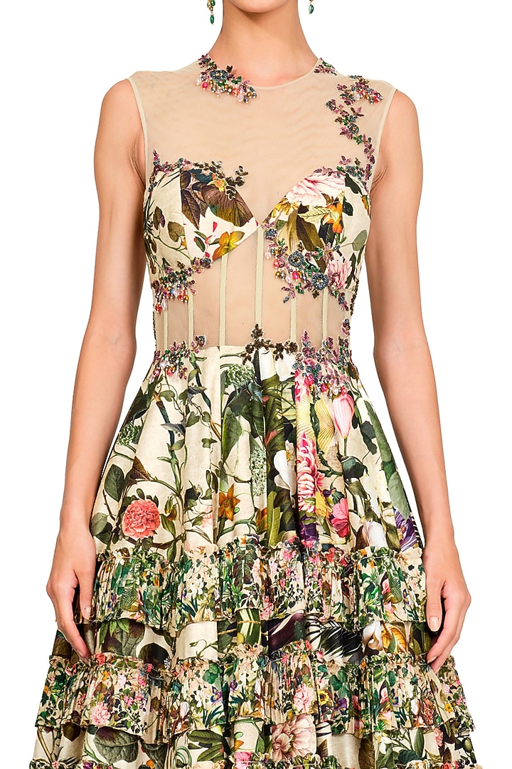 Multi-Coloured Floral Printed Gown by Rocky Star at Pernia's Pop Up Shop
