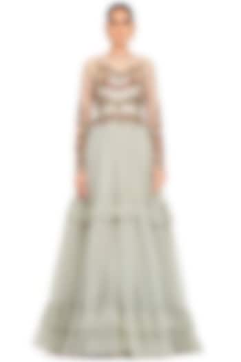 Powder Blue Embroidered Gown by Rocky Star at Pernia's Pop Up Shop