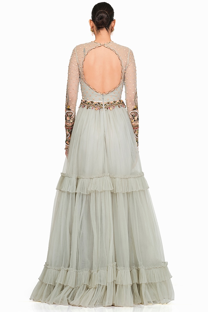 Powder Blue Embroidered Gown by Rocky Star at Pernia's Pop Up Shop