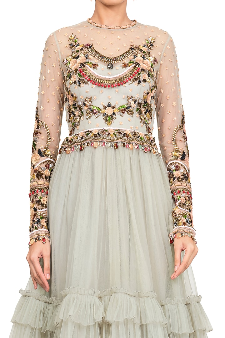 Powder Blue Embroidered Gown by Rocky Star at Pernia's Pop Up Shop