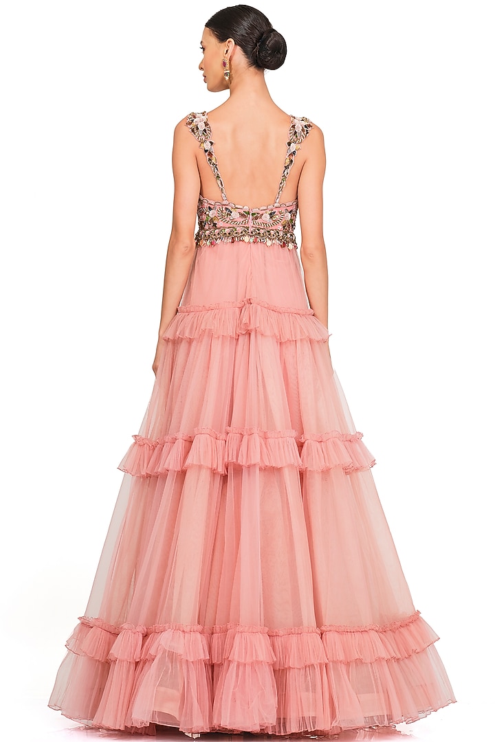Pink Tulle Embroidered Gown by Rocky Star at Pernia's Pop Up Shop