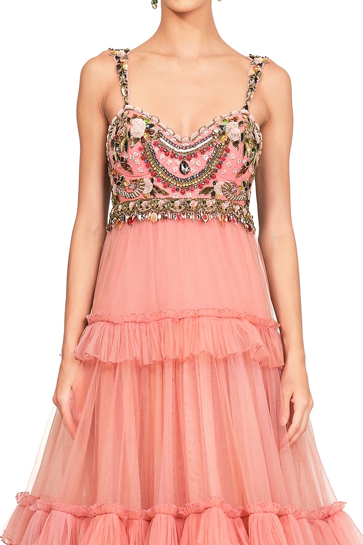 Pink Tulle Embroidered Gown by Rocky Star at Pernia's Pop Up Shop