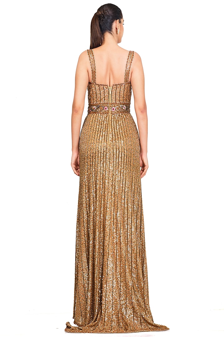 Multi-Coloured Patchwork Embroidered Gown by Rocky Star at Pernia's Pop Up Shop