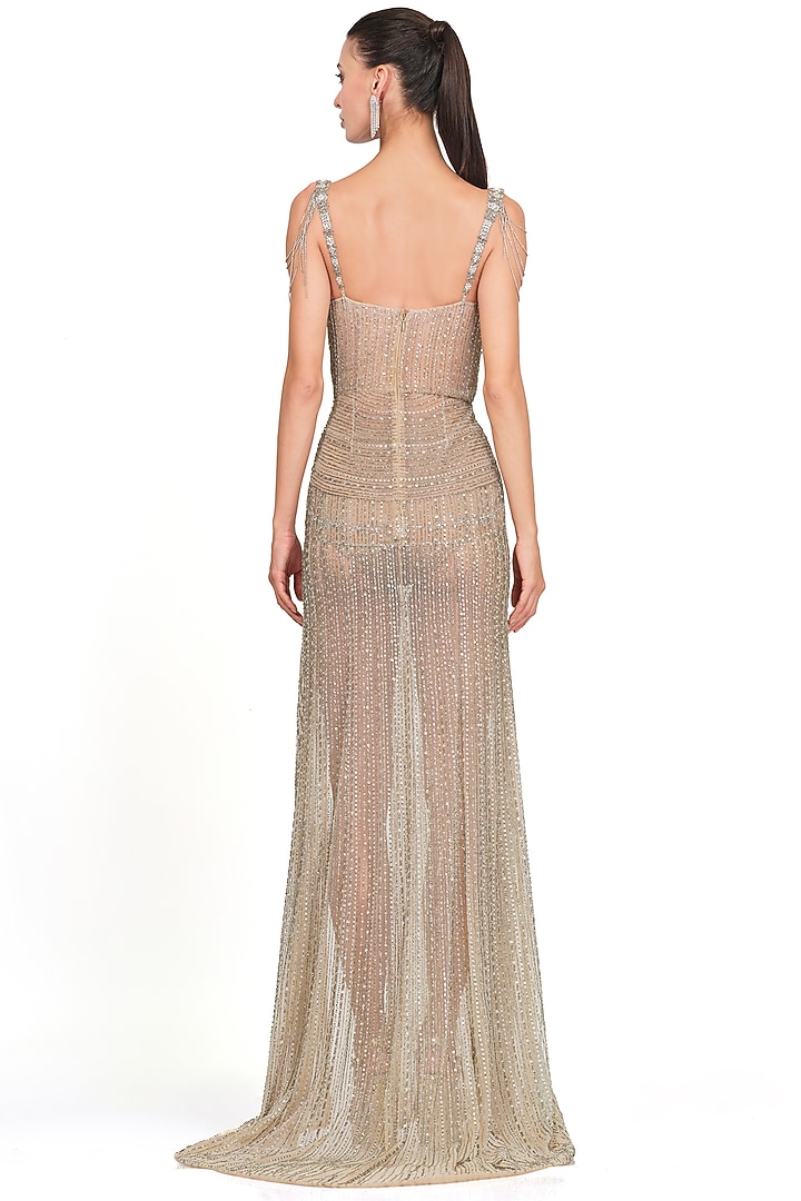 Ivory Net Corset Gown by Rocky Star at Pernia's Pop Up Shop