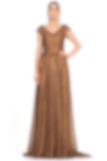 Copper Georgette Gown by Rocky Star at Pernia's Pop Up Shop