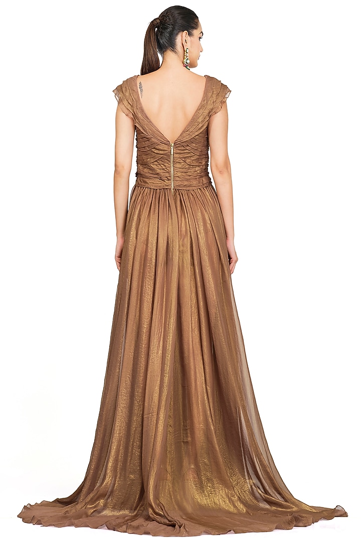 Copper Georgette Gown by Rocky Star at Pernia's Pop Up Shop