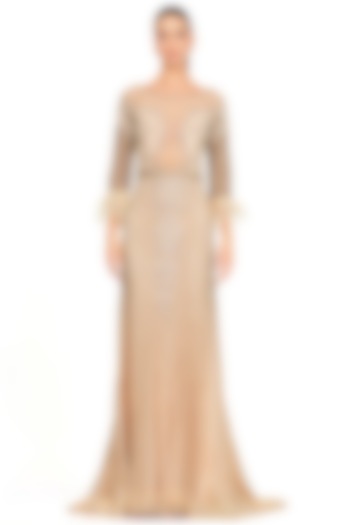 Ivory Hand Embroidered Gown by Rocky Star