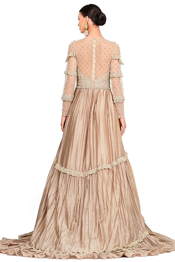 Taupe Net Gown by Rocky Star at Pernia's Pop Up Shop