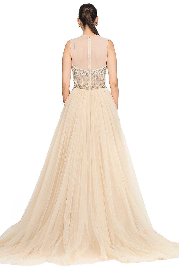 Ivory Gown With Embroidery by Rocky Star at Pernia's Pop Up Shop