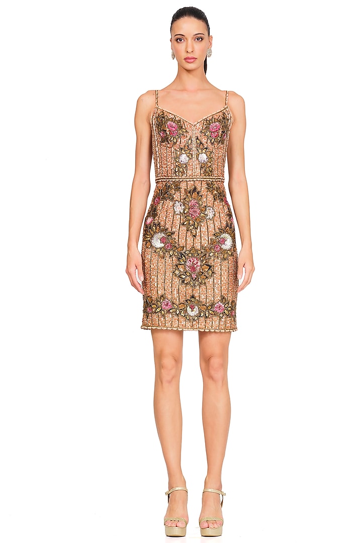 Multi-Colored Embroidered Mini Dress by Rocky Star