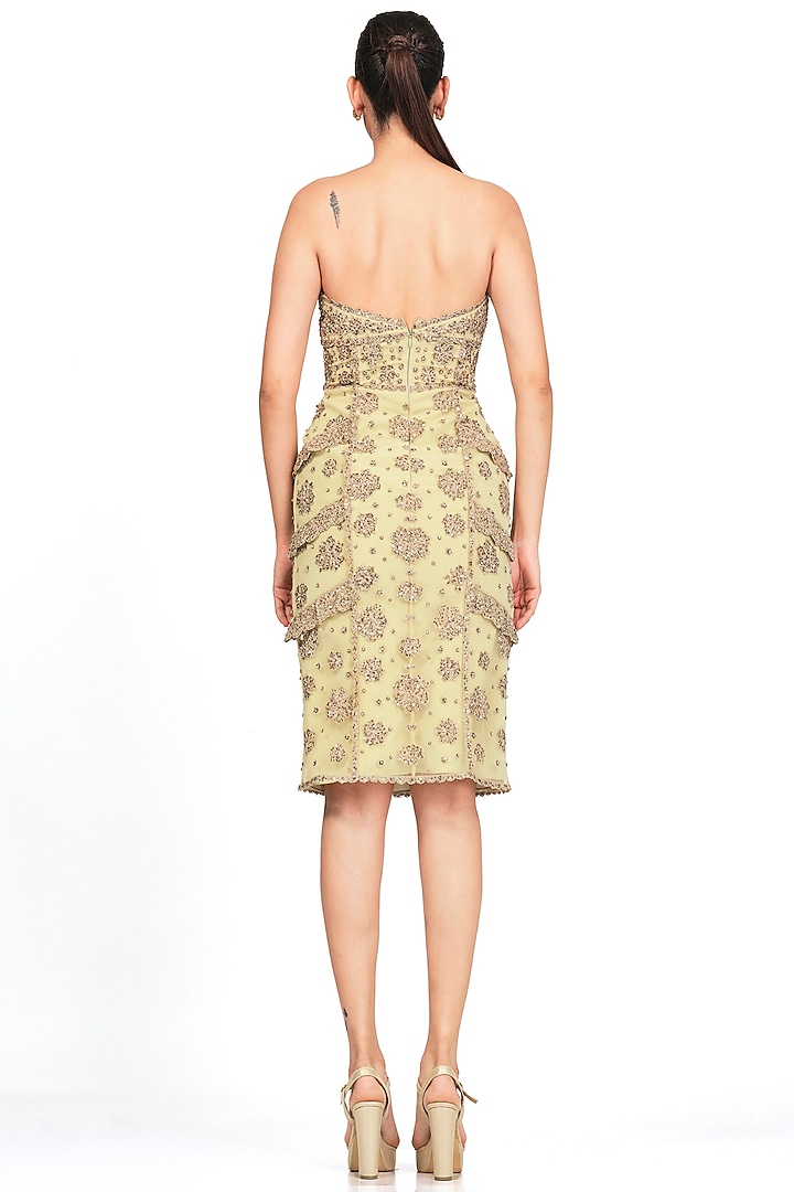 Pistachio Embroidered Party Wear Dress by Rocky Star at Pernia's Pop Up Shop
