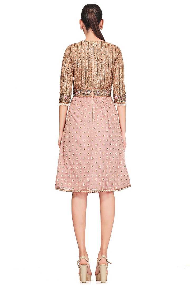 Multi-Colored Hand Embroidered Party Wear Dress by Rocky Star at Pernia's Pop Up Shop