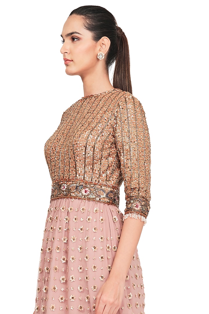 Multi-Colored Hand Embroidered Party Wear Dress by Rocky Star at Pernia's Pop Up Shop