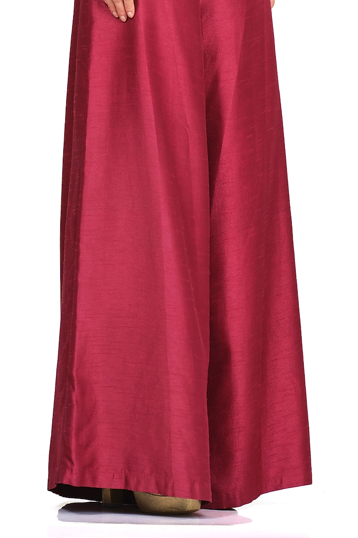 Maroon Embroidered Jacket Set by Rocky Star at Pernia's Pop Up Shop