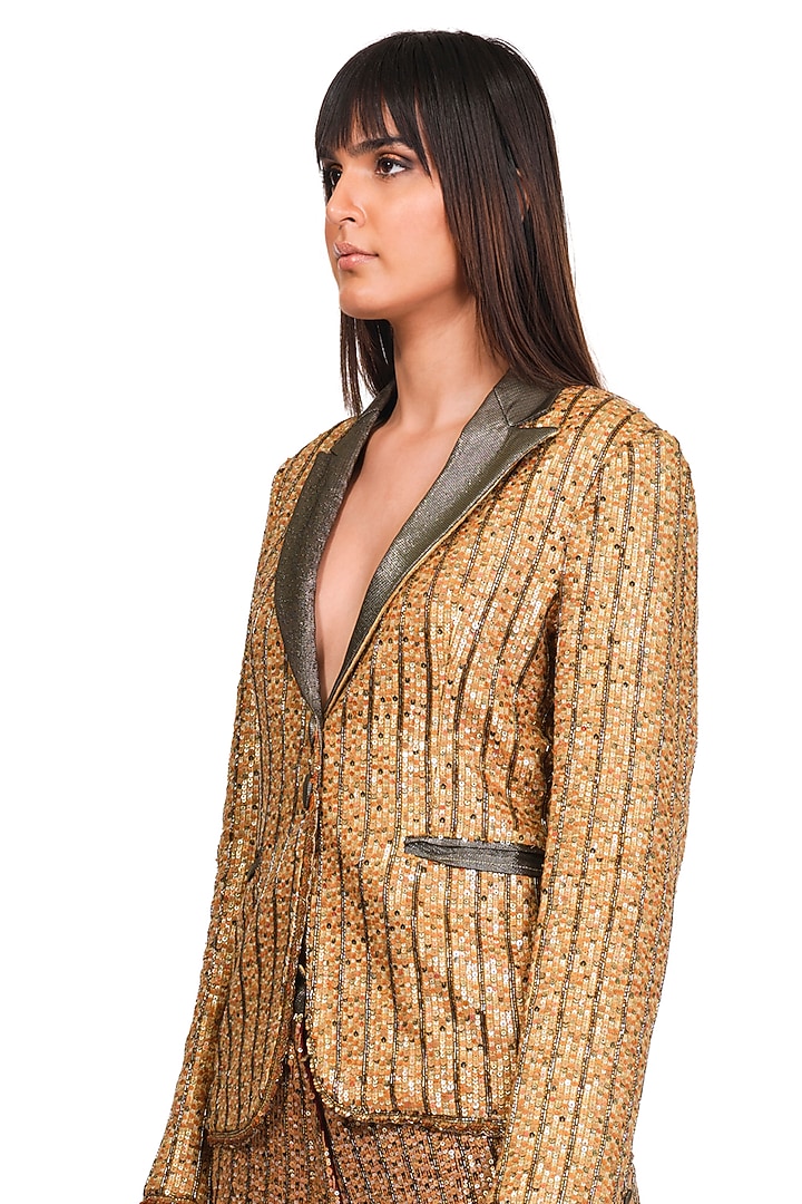 Copper Embroidered Blazer Set by Rocky Star at Pernia's Pop Up Shop