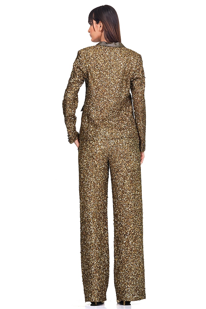 Gold Embroidered Blazer Set by Rocky Star at Pernia's Pop Up Shop
