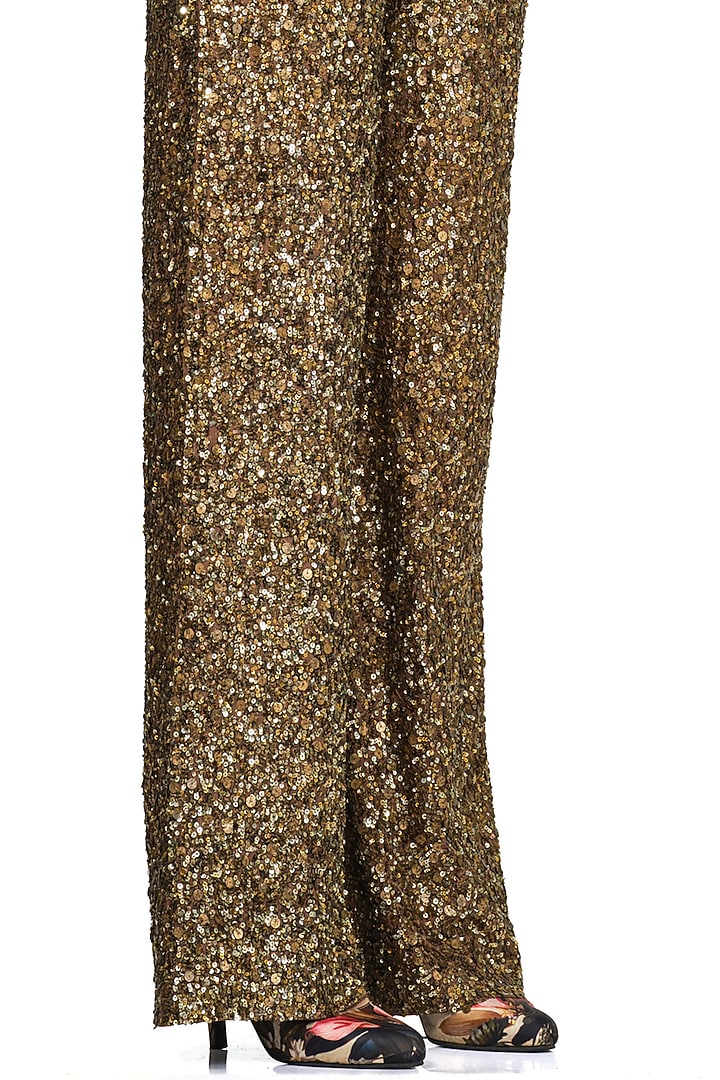 Gold Embroidered Blazer Set by Rocky Star at Pernia's Pop Up Shop
