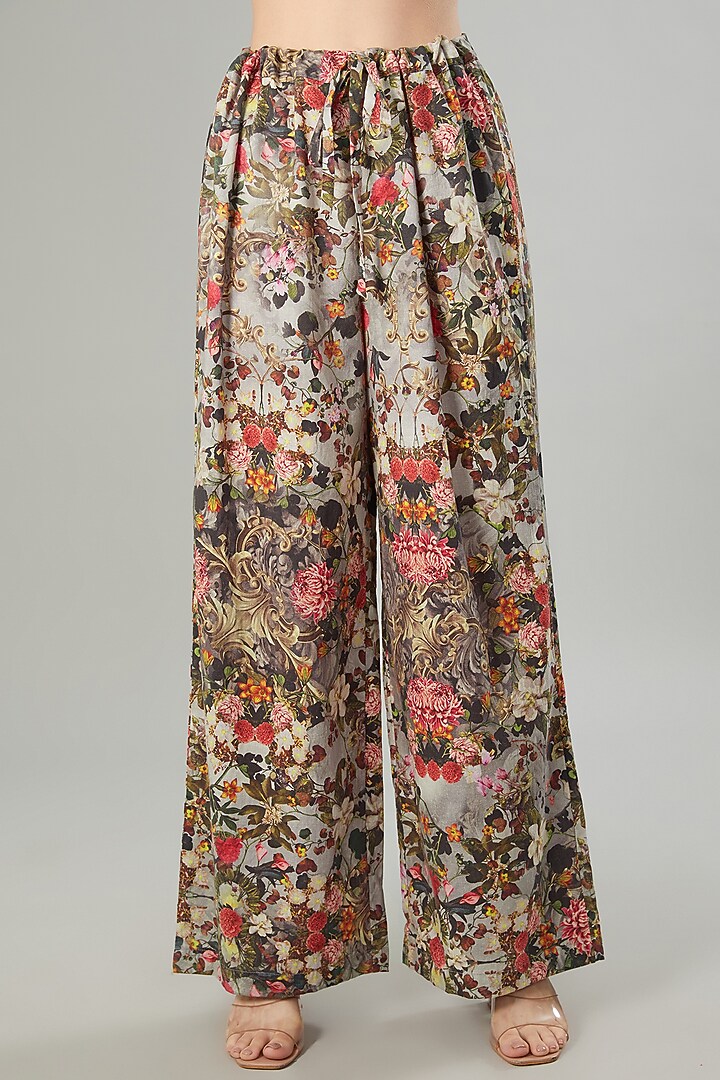 Multi-Colored Mulmul Floral Printed Tunic Set by Rocky Star at Pernia's Pop Up Shop