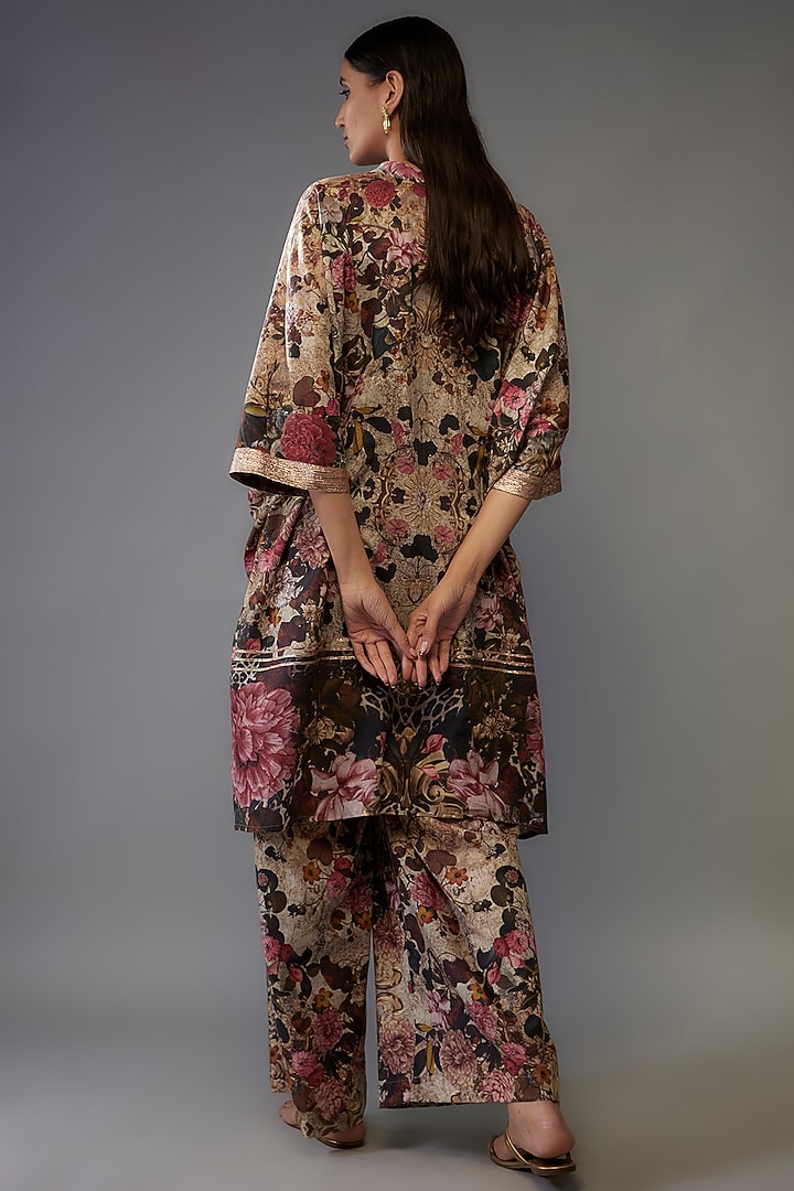 Multi-Colored Mulmul Floral Printed Tunic Set by Rocky Star at Pernia's Pop Up Shop