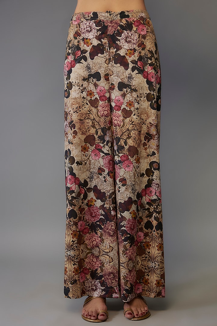 Multi-Colored Mulmul Floral Printed Tunic Set by Rocky Star at Pernia's Pop Up Shop