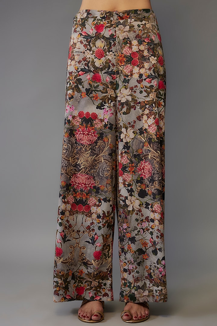 Multi-Colored Mulmul Floral Printed Tunic Set by Rocky Star at Pernia's Pop Up Shop