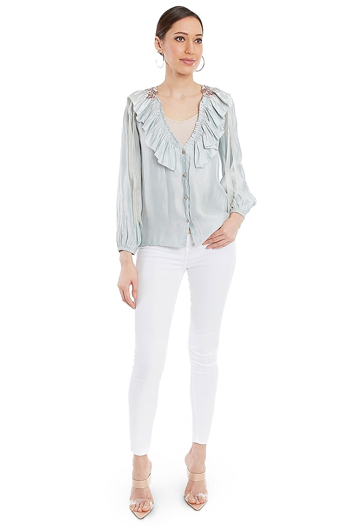 Pistachio Patch Embroidered Top by Rocky Star at Pernia's Pop Up Shop