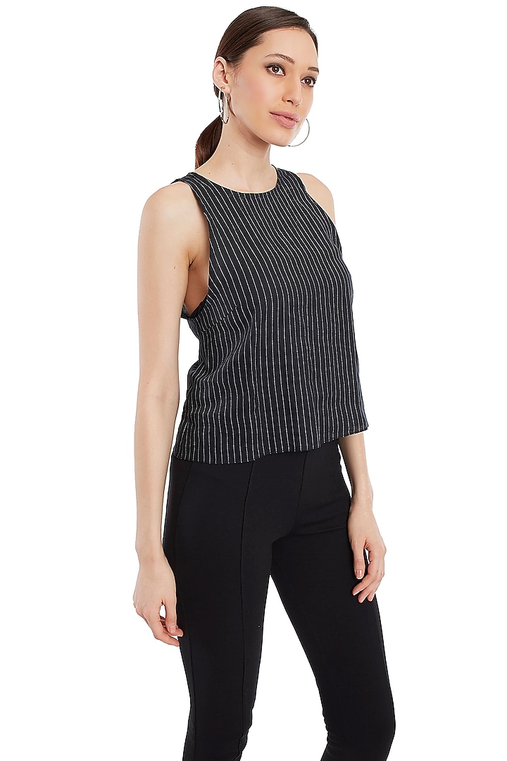 Black Striped Top by Rocky Star