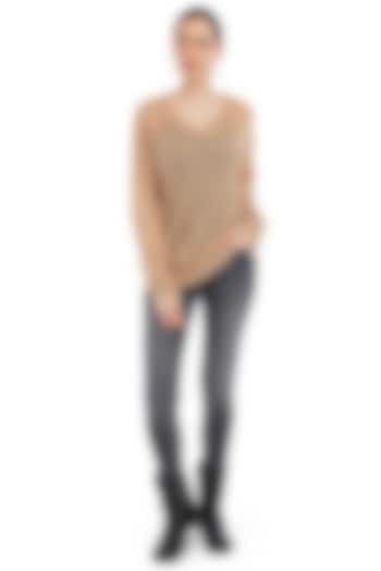 Beige Knitted Top by Rocky Star at Pernia's Pop Up Shop