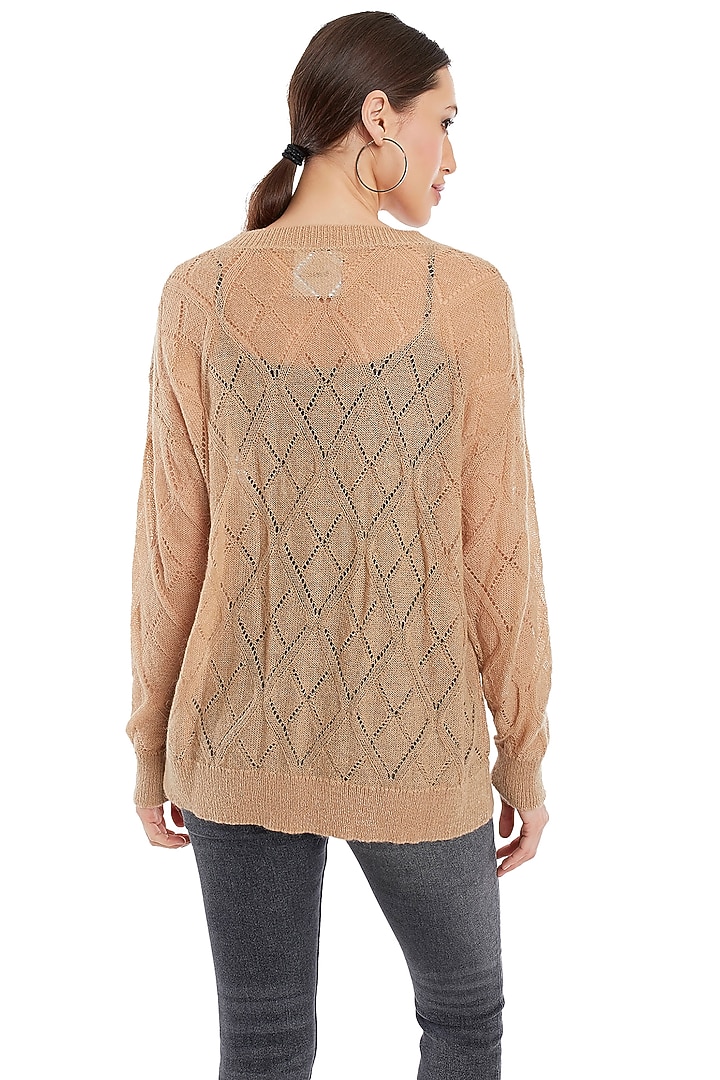Beige Knitted Top by Rocky Star at Pernia's Pop Up Shop
