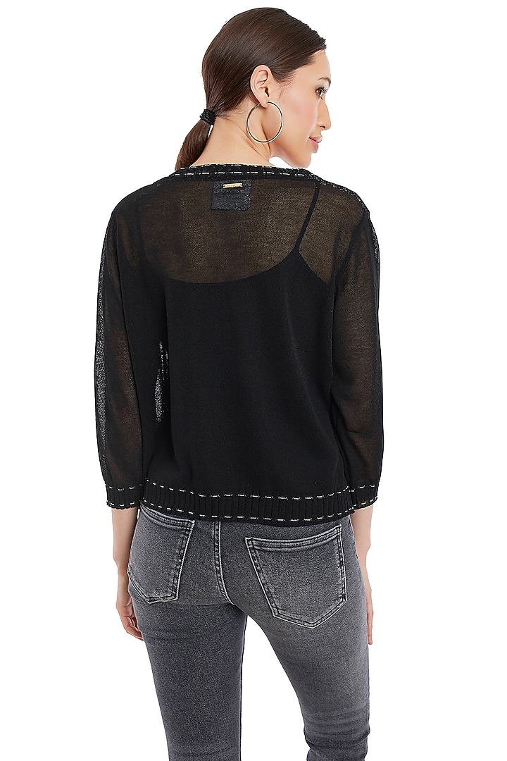 Black Viscose Cardigan With Buttons by Rocky Star at Pernia's Pop Up Shop