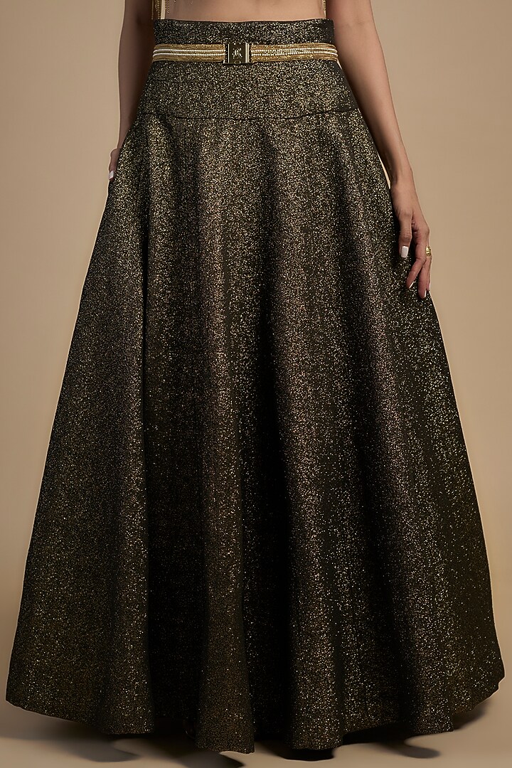 Gold Skin Net & Poly Lurex Embroidered Wedding Lehenga Set by Rocky Star at Pernia's Pop Up Shop