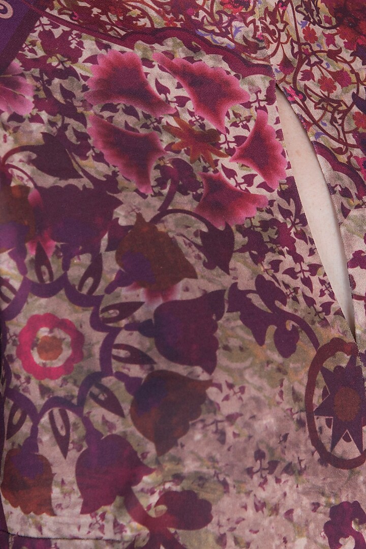 Red printed midi dress available only at Pernia's Pop Up Shop.