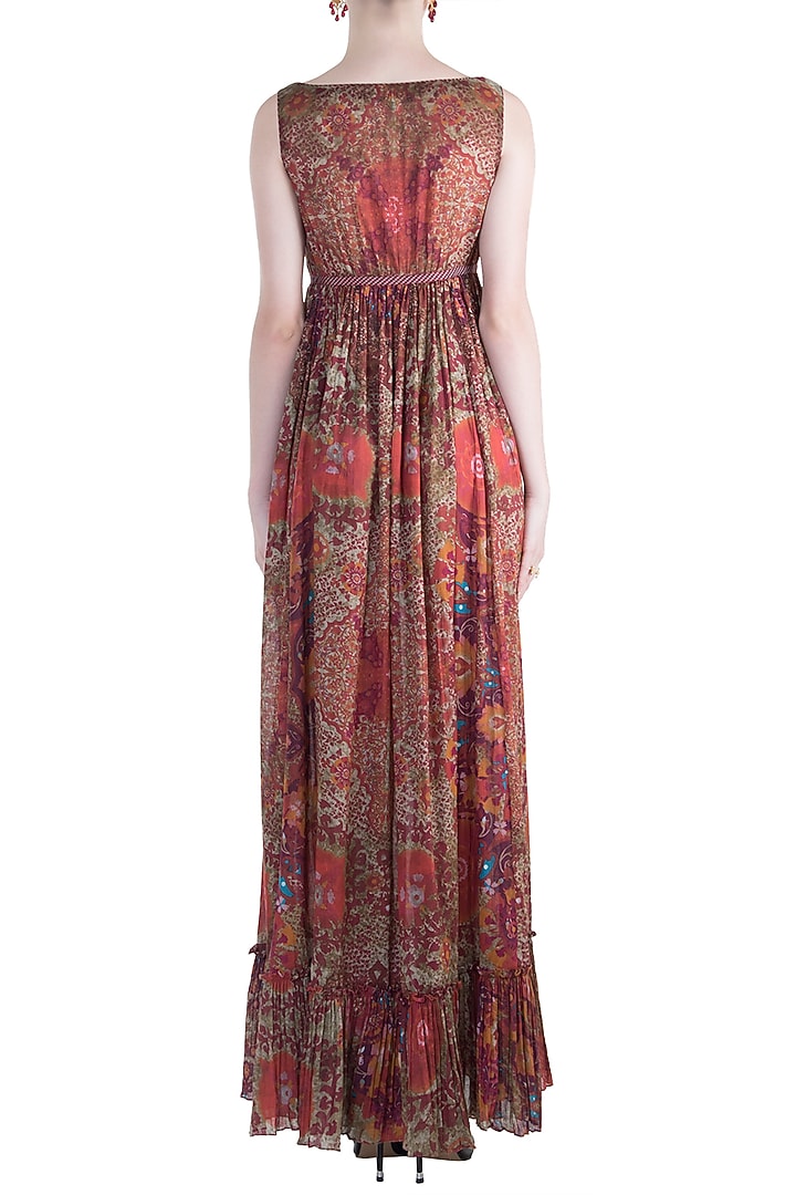 Red printed maxi dress available only at Pernia's Pop Up Shop.
