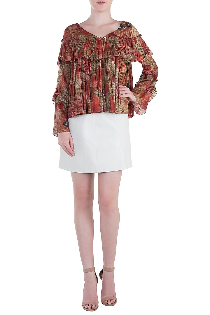 Red printed flared top available only at Pernia's Pop Up Shop.