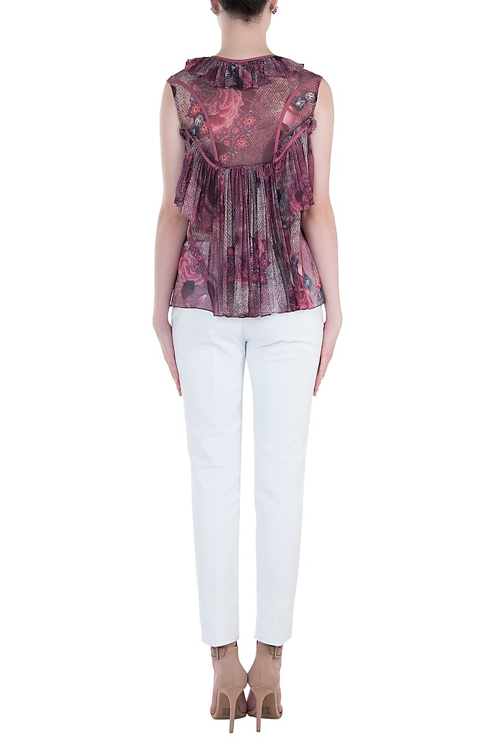 Purple flared printed top available only at Pernia's Pop Up Shop.