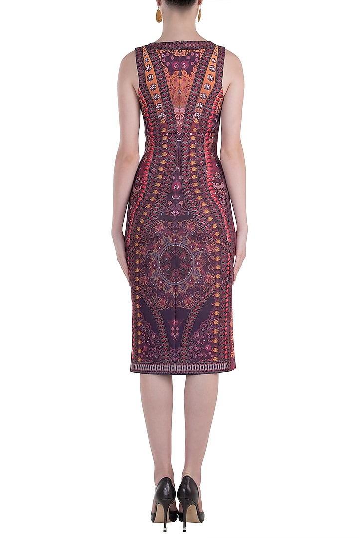 Purple printed sleeveless dress available only at Pernia's Pop Up Shop.