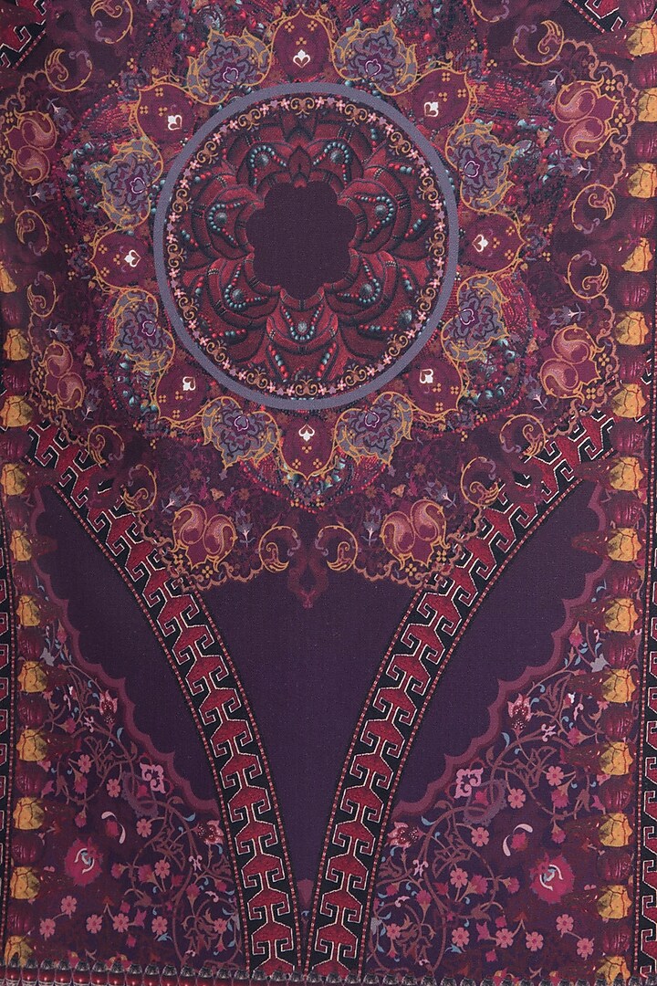 Purple printed sleeveless dress available only at Pernia's Pop Up Shop.