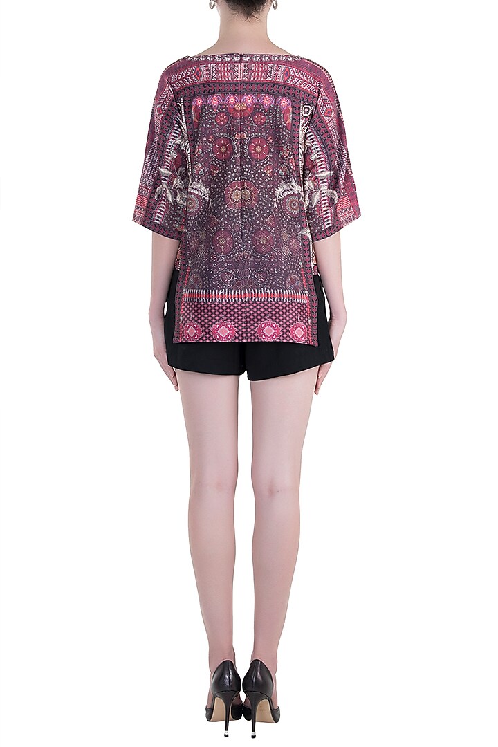 Purple printed round neck top available only at Pernia's Pop Up Shop.