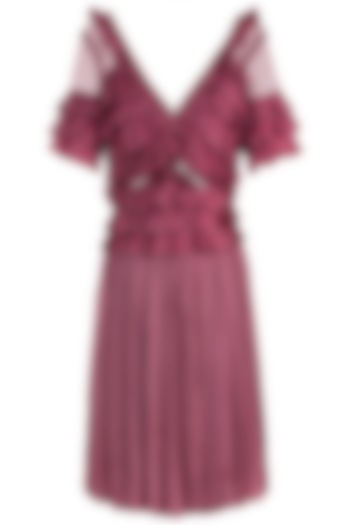Pink Shell Button Frill Dress by Rocky Star
