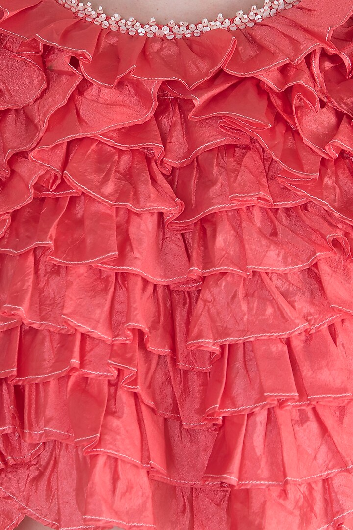 Peach shell button frill top available only at Pernia's Pop Up Shop.