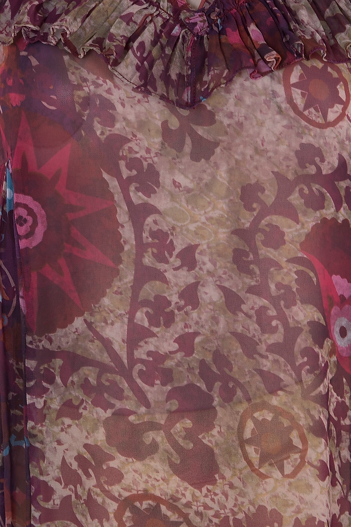 Red printed flared dress available only at Pernia's Pop Up Shop.