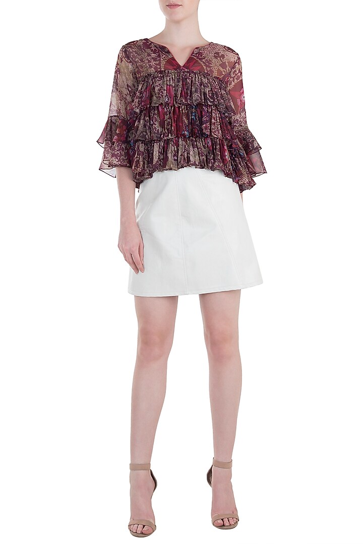 Red printed flared top available only at Pernia's Pop Up Shop.