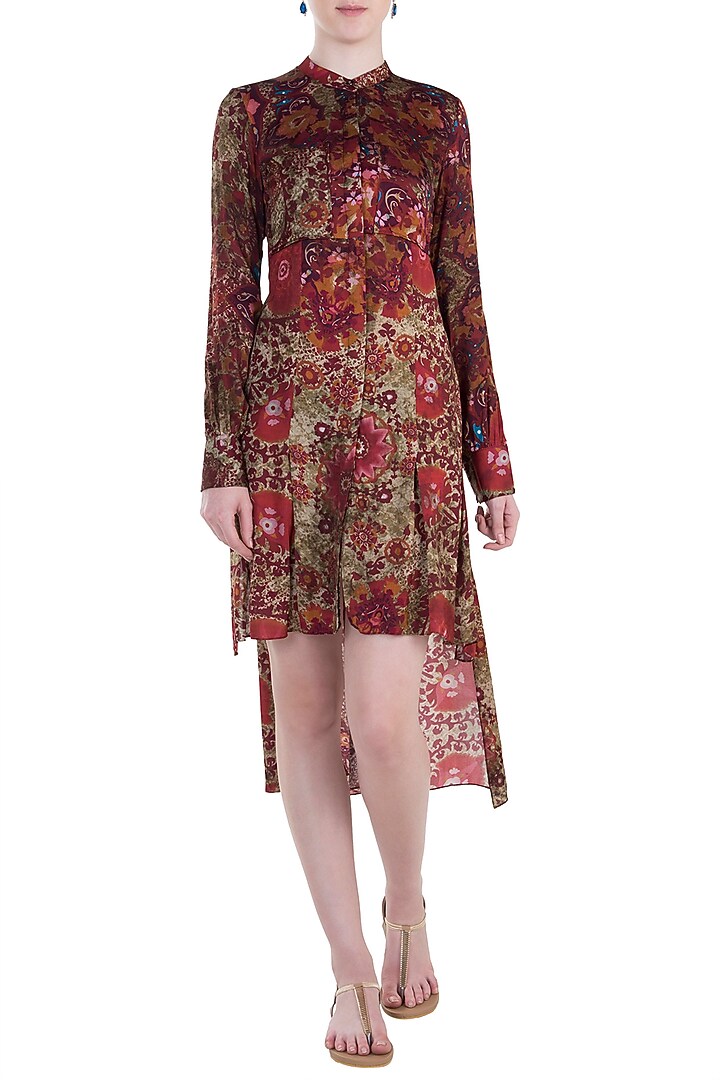 Red printed high-low tunic available only at Pernia's Pop Up Shop.