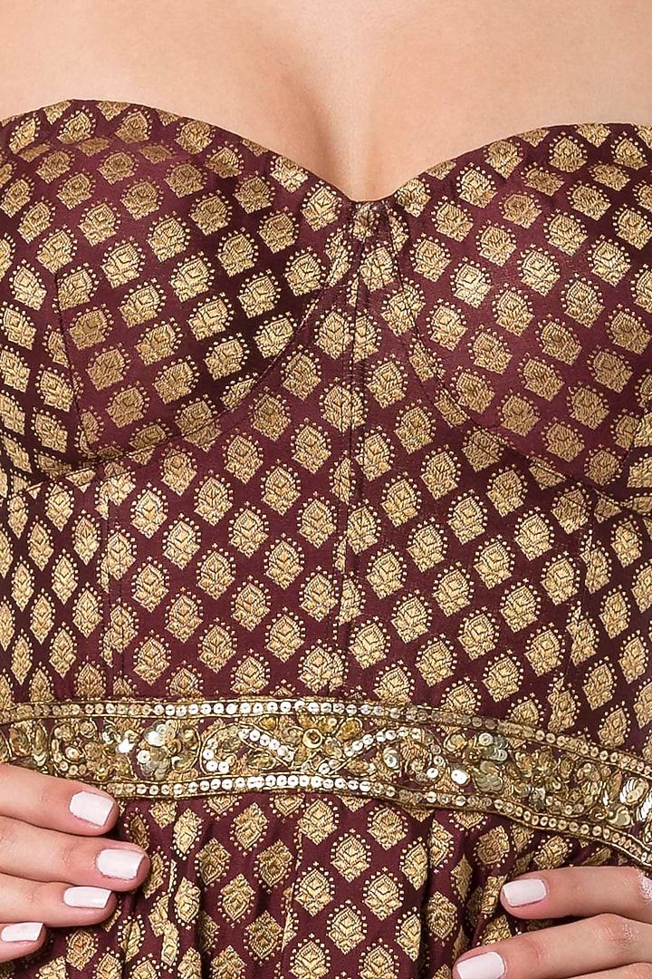 Beige embroidered Party Wear Dress by Rocky Star at Pernia's Pop Up Shop