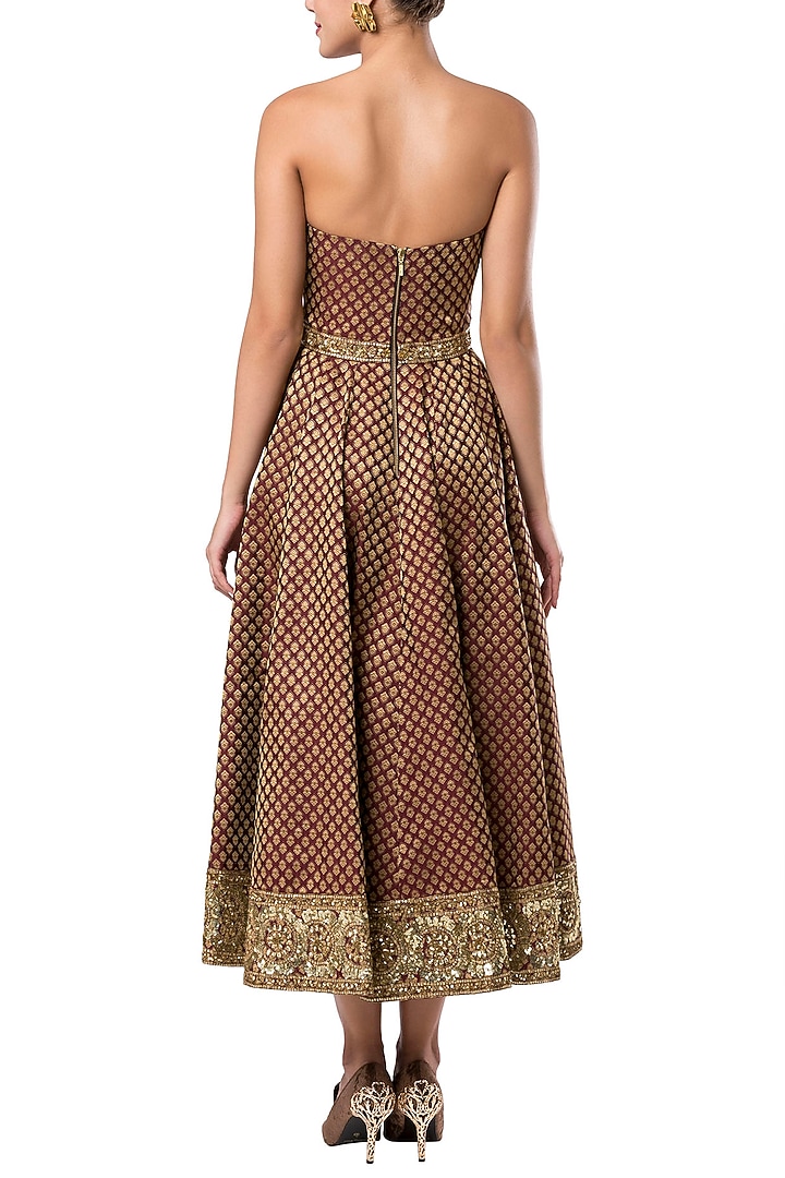 Beige embroidered Party Wear Dress by Rocky Star at Pernia's Pop Up Shop