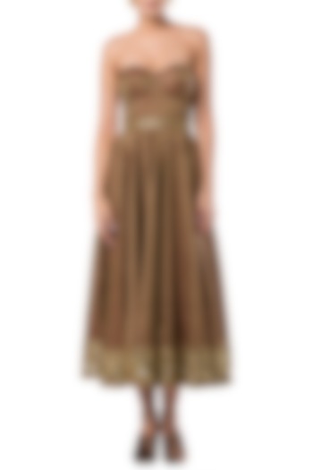Beige embroidered dress by Rocky Star