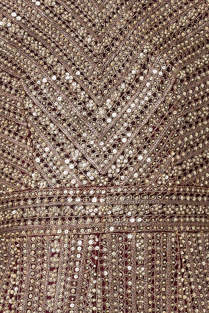 Gold embroidered A line Party Wear Dress by Rocky Star at Pernia's Pop Up Shop