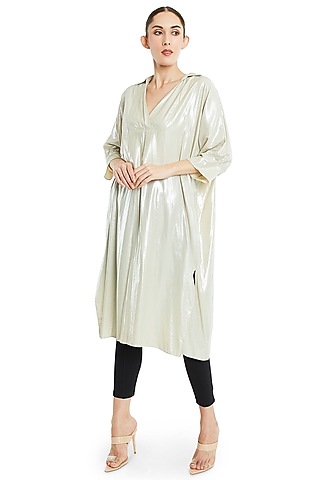 Ivory Metallic Tunic Top by Rocky Star