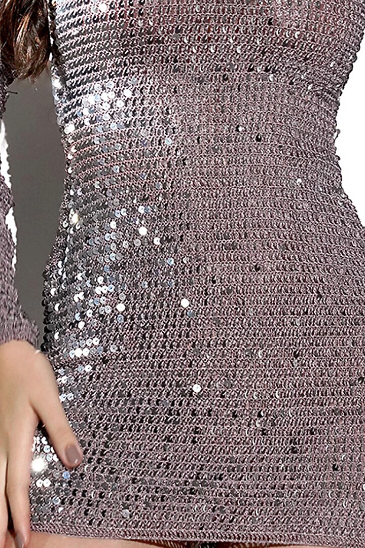Lilac Polyester Crochet Mini Vacation Dress by Realm by Vaishali at Pernia's Pop Up Shop