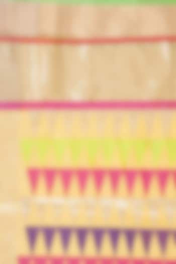 Multicolour temple jaal yellow handwoven dupatta available only at Pernia's Pop-Up Shop